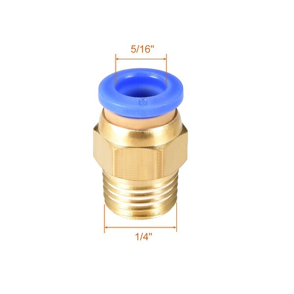 8mm Tube Pneumatic Straight Quick Coupling 1/4" PT Thread Brass Fittings 2 Pcs 