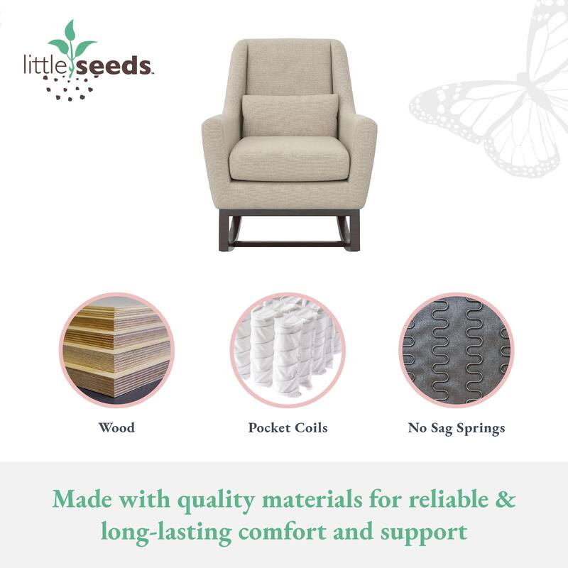Little Seeds Sophie Mid-Century Rocker with Lumbar Pillow
