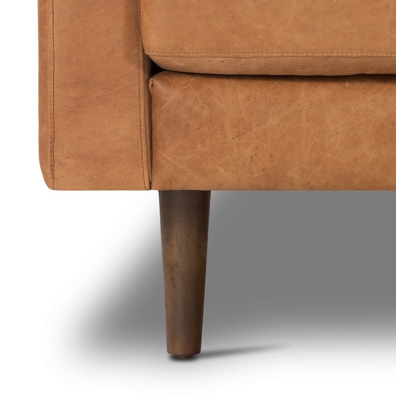 Poly & Bark Napa 72" Apartment Sofa - Full Grain Genuine Italian Leather