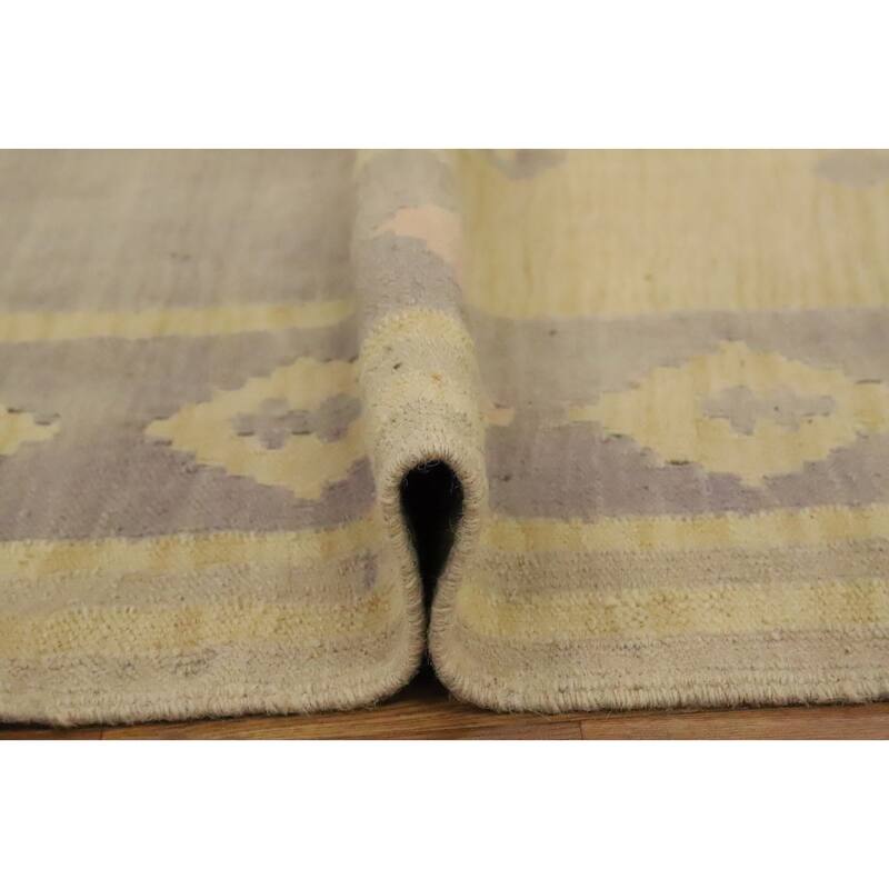 Hand Woven Oriental 100% Wool Carpet Southwestern Tribal Purples Kilim Area Rug - 9' 11'' X 6' 9''