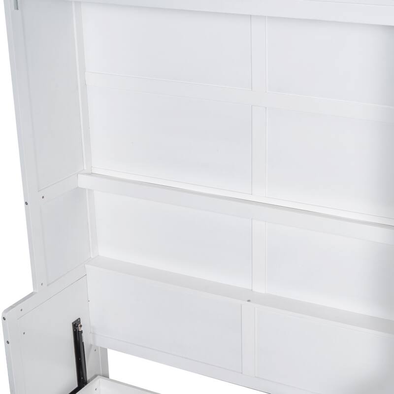 Queen Murphy Bed with Sofa & Shelves, Space-Saving Design