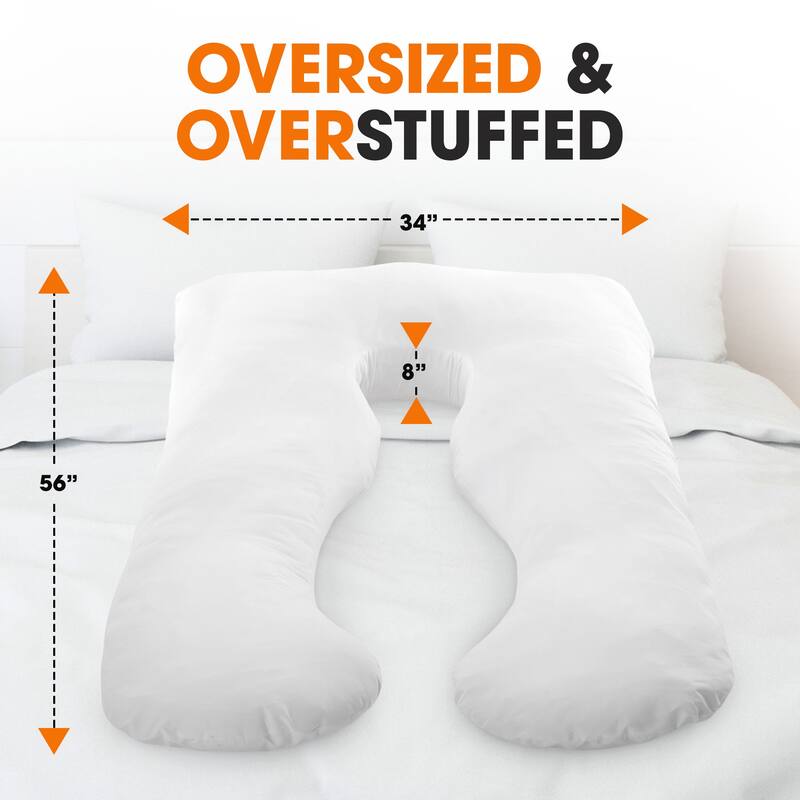 Cheer Collection Alternative Down U Shape Pillow - White