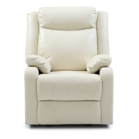 LYKE Home White Faux Leather Recliner