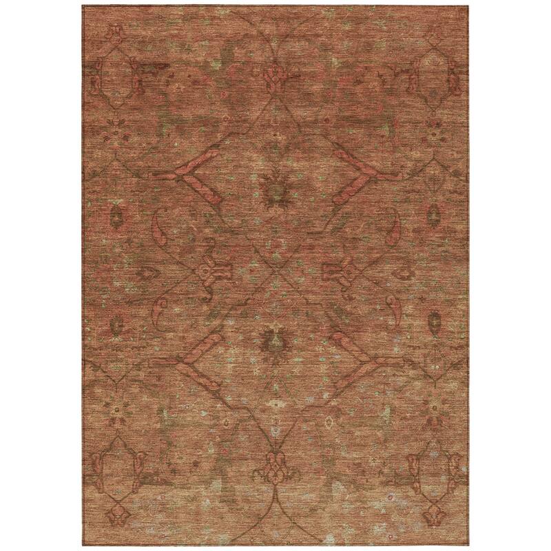 Machine Washable Indoor/ Outdoor Boho Global Chantille Rug