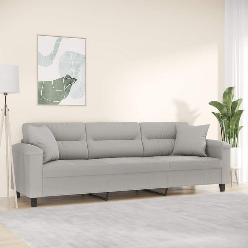 vidaXL Sofa Sectional Modern Couch with Pillows and Cushions Microfiber Fabric