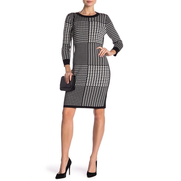houndstooth sweater dress