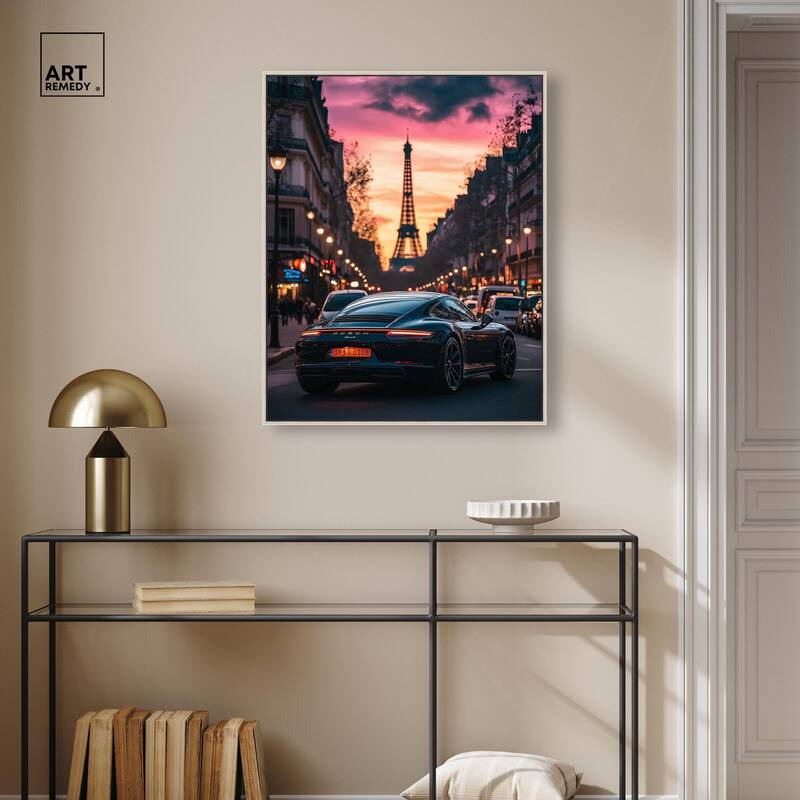 Parisian Porsche Twilight I Canvas by Art Remedy