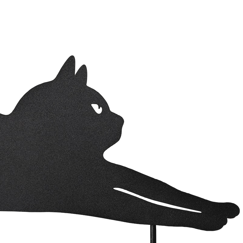Glitzhome 2-in-1 Halloween Black Metal Rabbit Silhouette Yard Stakes Wall Decor (Set of 3)