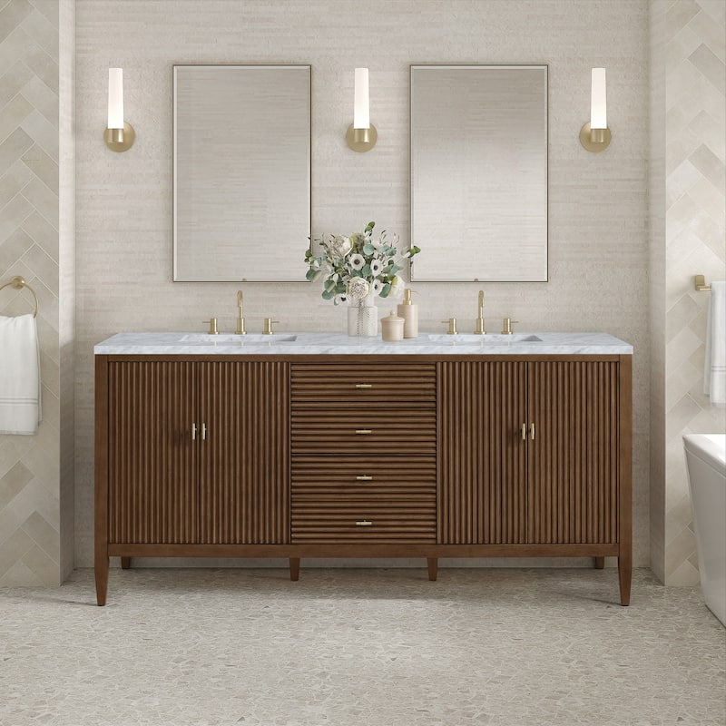 James Martin Vanities 485-V72-3CAR Myrrin 72" Double Basin Wood Vanity