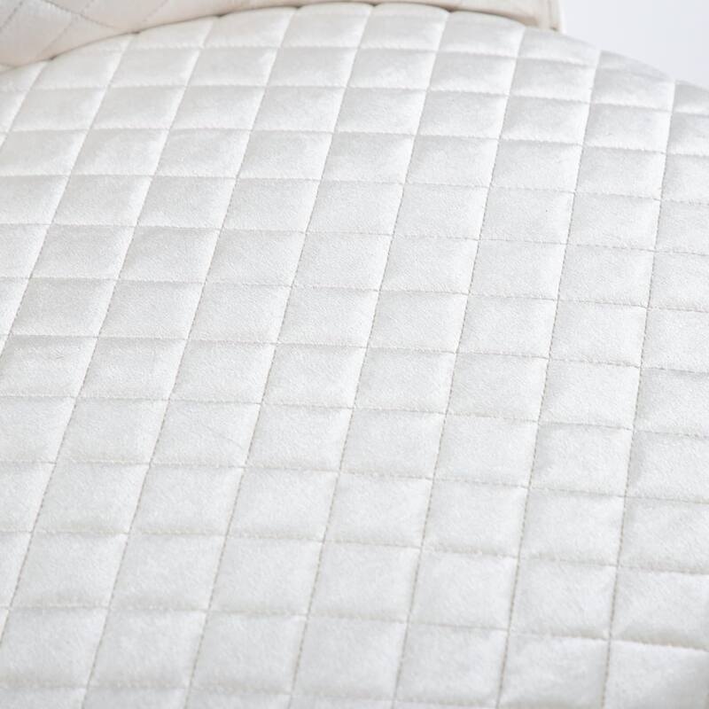 Modern White Finish Diamond Pattern Upholstered Side Chairs Set