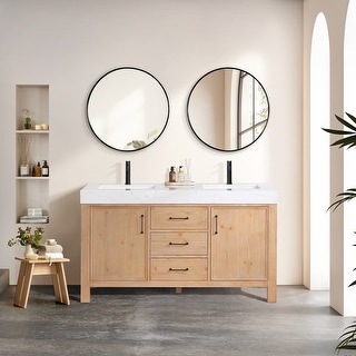 Leon 60 in. Double Bathroom Vanity with Composite Stone Top