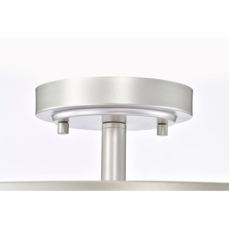 Lala Crystal Semi Flush Mount Ceiling Light Satin Silver Finish 3-Light - N/A