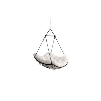 Oversized Cotton and Polyester Hanging Swing Chair with Adjustable Chain 360 Degree Swivel for Indoor and Outdoor Use