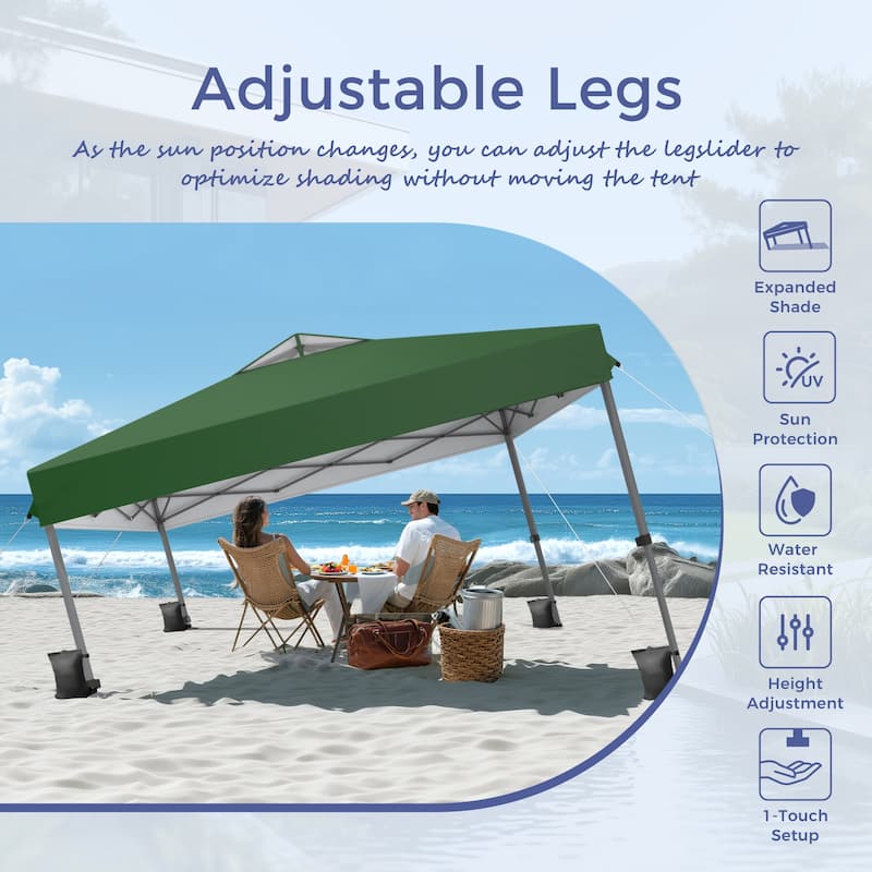 10' x 10' Pop Up Outdoor Canopy Tent Commercial Instant Reinforce Canopies with Wheel Carry Bag & Storage Pocket