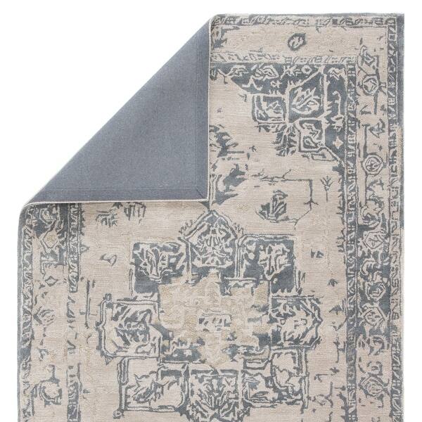 Varens Handmade Medallion Beige Blue Area Rug Overstock 20655259
