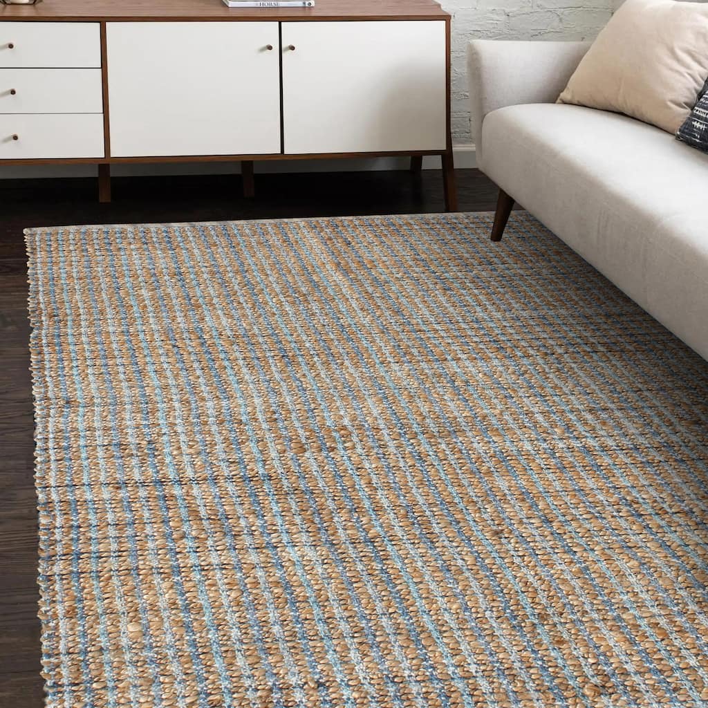 Nevaeh Farmhouse Geometric Braided Jute Indoor Area Rug by Sevita