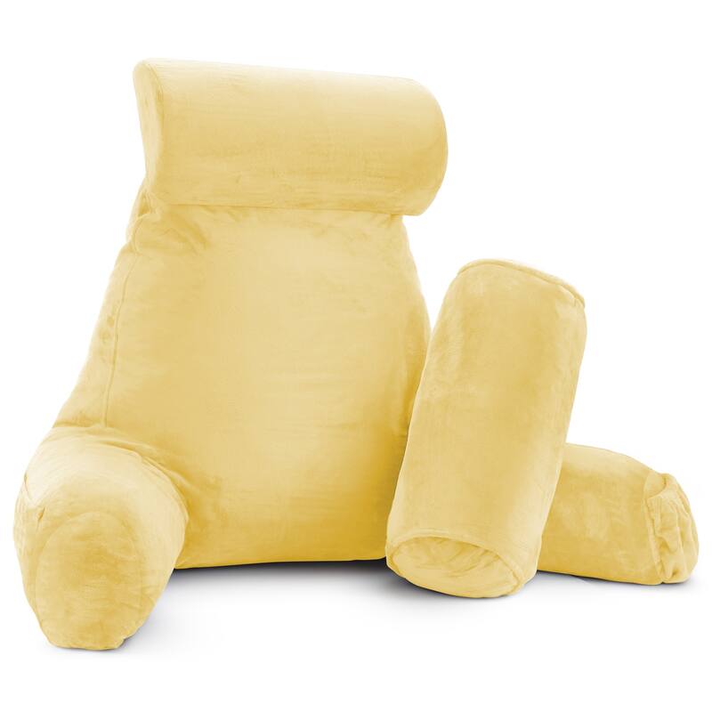 Empyrean Backrest Reading Pillow with Arms - Shredded Memory Foam Back Support Bed Rest Pillow