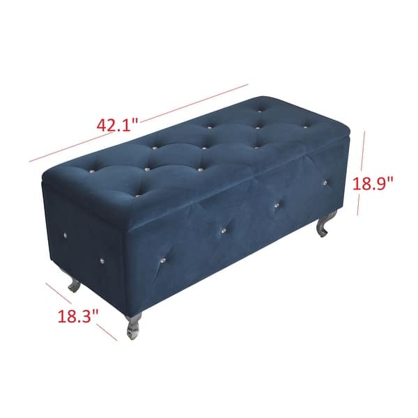 dimension image slide 0 of 2, Bodhi Upholstered Flip Top Storage Bench