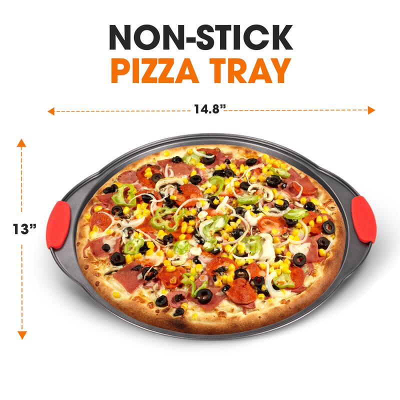 Cheer Collection 13 Inch Premium Carbon Steel Nonstick Pizza Pan - 13"