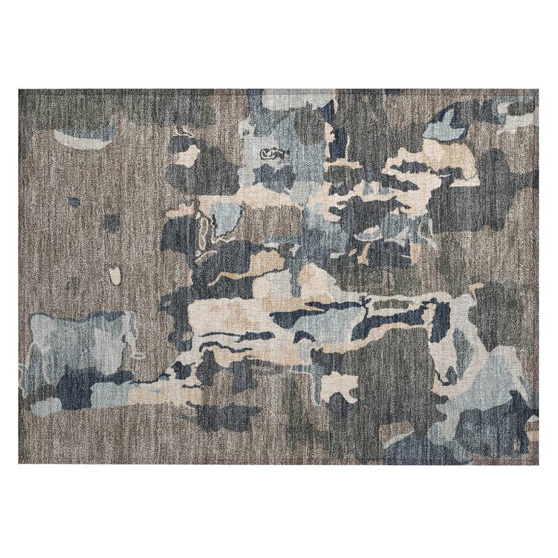 Machine Washable Indoor/ Outdoor Abstract Glam Chantille Rug