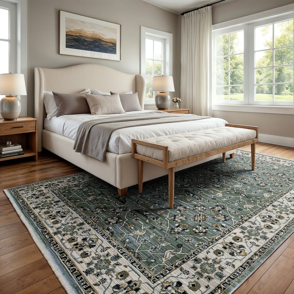 Style Haven Kellan Floral Oriental Blue/ Green Area Rug