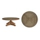 preview thumbnail 3 of 1, Krakova Rustic X-Base Round Pine Veneer Wood Coffee Table
