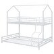 preview thumbnail 12 of 15, Twin over Full Size Metal House Bunk Bed