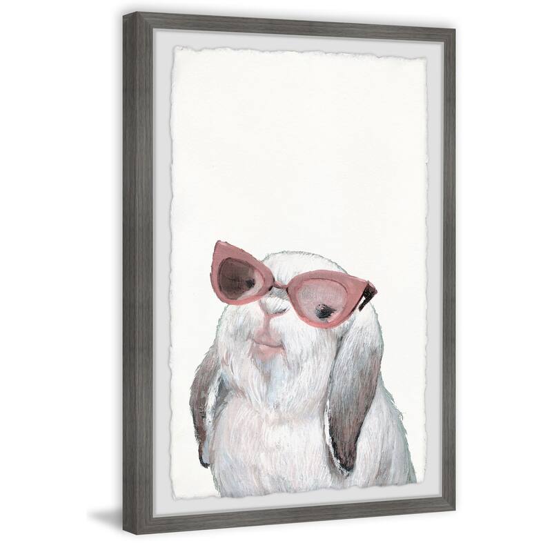Posh Bunny Framed Wall Art, Elegant Home Touch - Sophisticated Artwork for Refined Décor