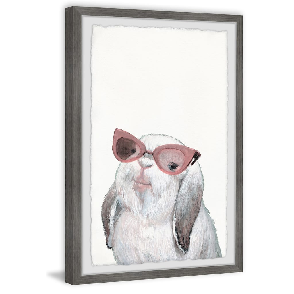 Posh Bunny Framed Wall Art, Elegant Home Touch - Sophisticated Artwork for Refined Décor