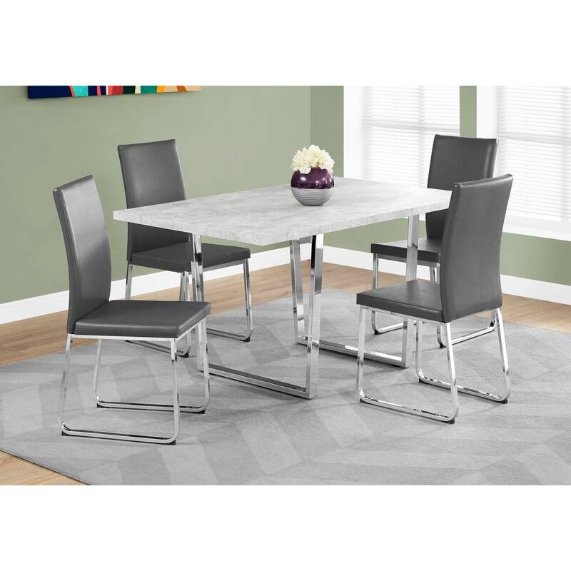 Dining Table, Rectangular, Kitchen, Dining Room, Chrome Metal