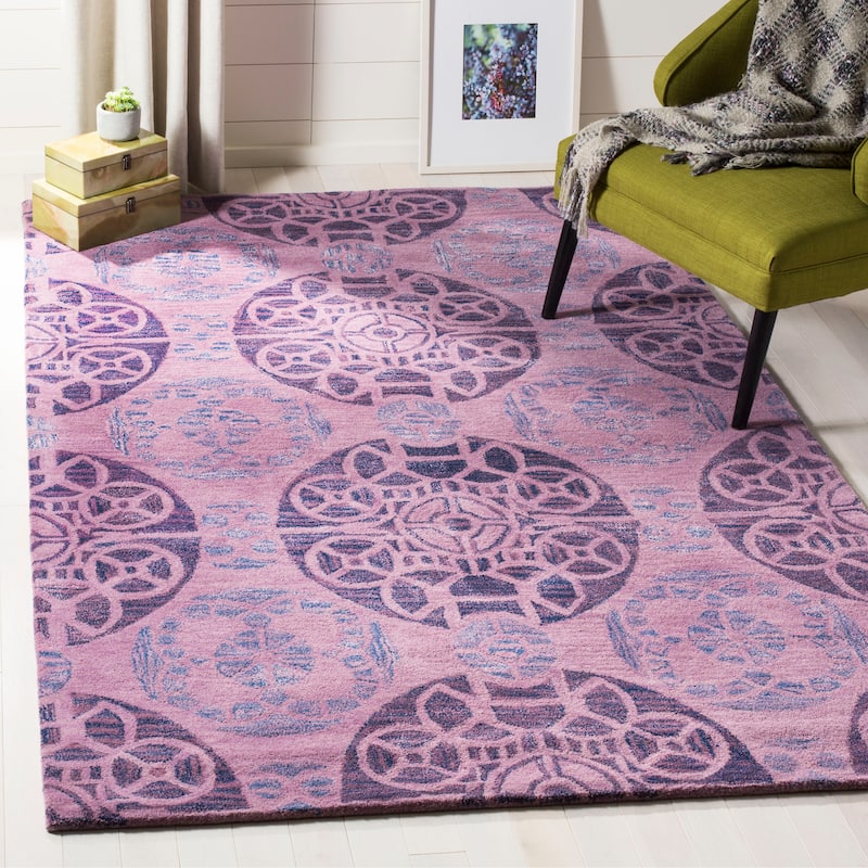 SAFAVIEH Handmade Wyndham Dinie Modern Wool Rug - 8'9" x 12' - Purple
