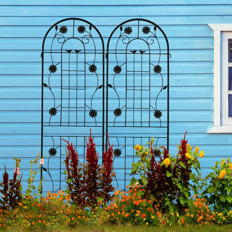 2 Pack Metal Garden Trellis 71" x 19.7" Rustproof Trellis for Climbing Plants Outdoor Flower Support
