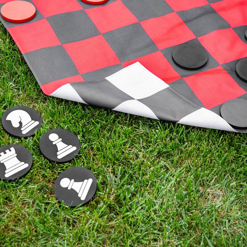 Checkers/Chess Outdoor Reversible Game Set with Storage Bag - 48" x 48"