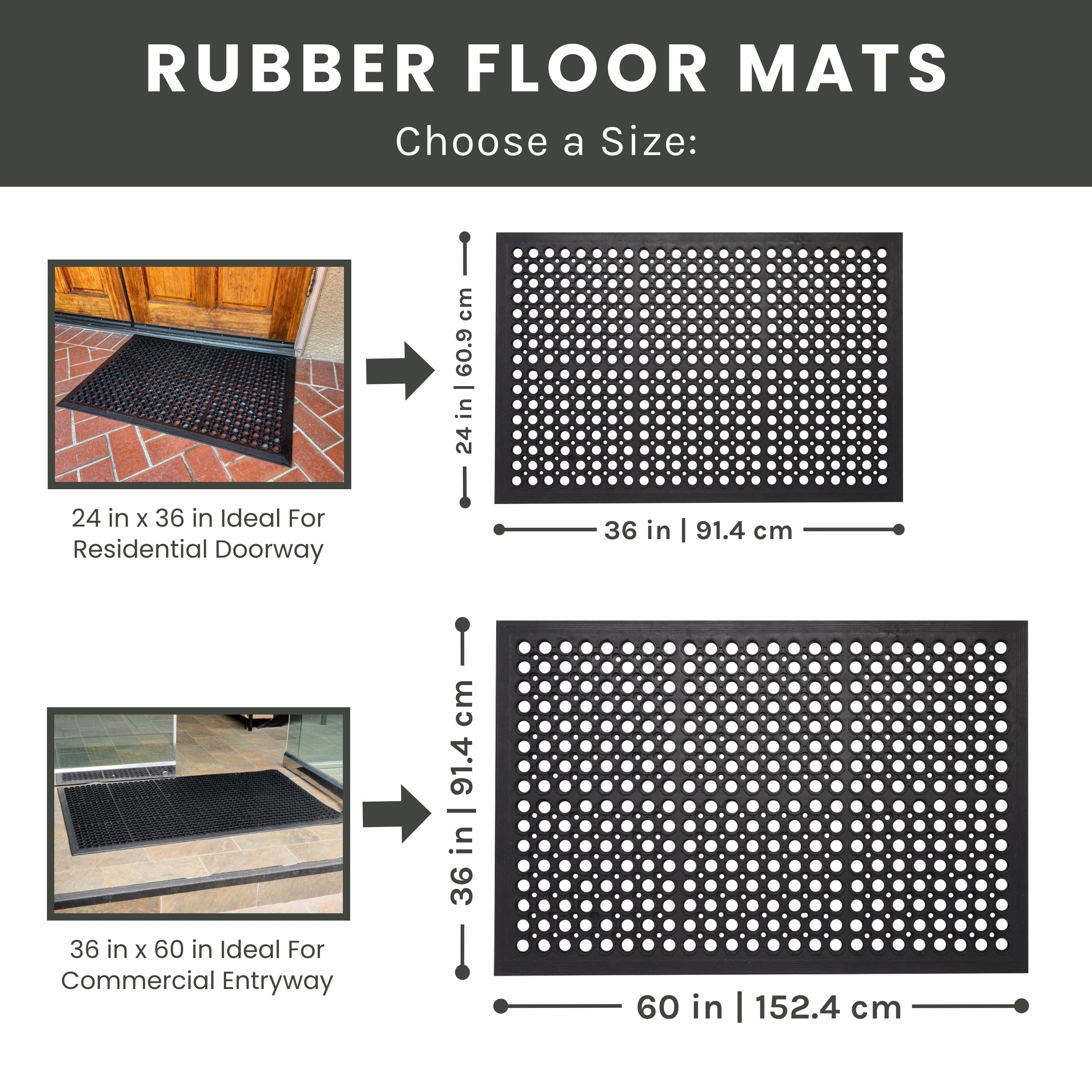 Rubber Floor Mats Anti-Fatigue Kitchen Mats 9 Pack 11.8 x 11.8