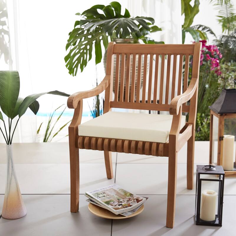 Sorra Home Ivory 19 x 2.5-inch Chair Cushion - Bristol (Set of 2)