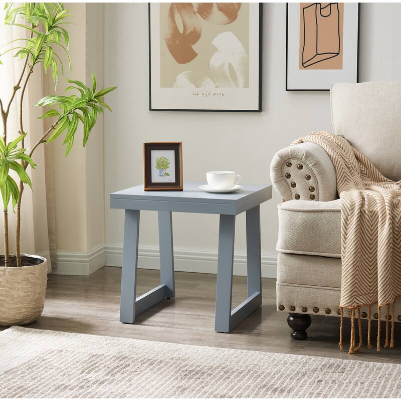 Charlie Modern Wood End Table with Open Storage Shelf - 18"L x 18"W x 18"H - Grey