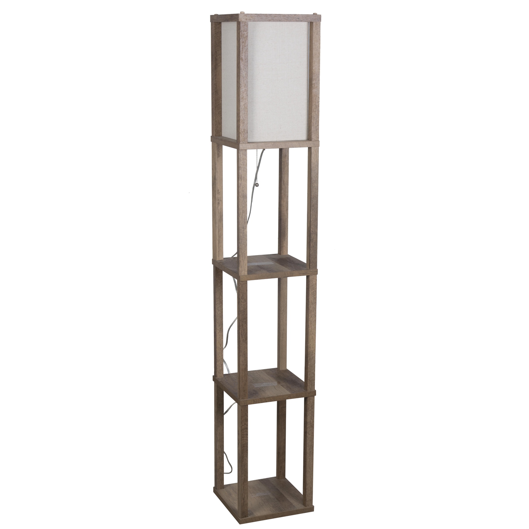 62.5 Brown Shelf Floor Lamp LED Bulb Included Wood Material Bed Bath Beyond 36906297