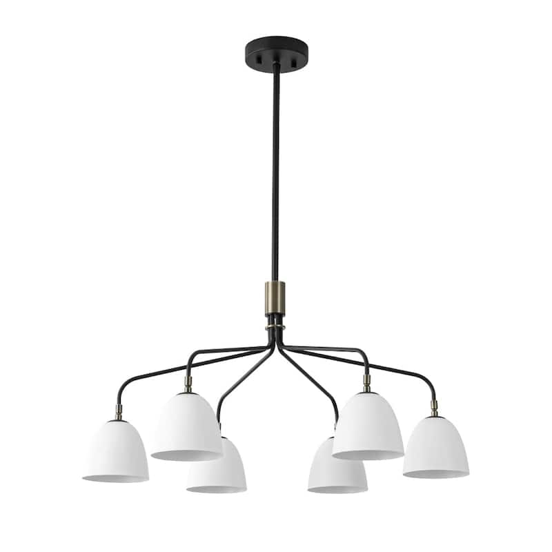 Modern Farmhouse 6-Light Curved Arm Metal Chandelier
