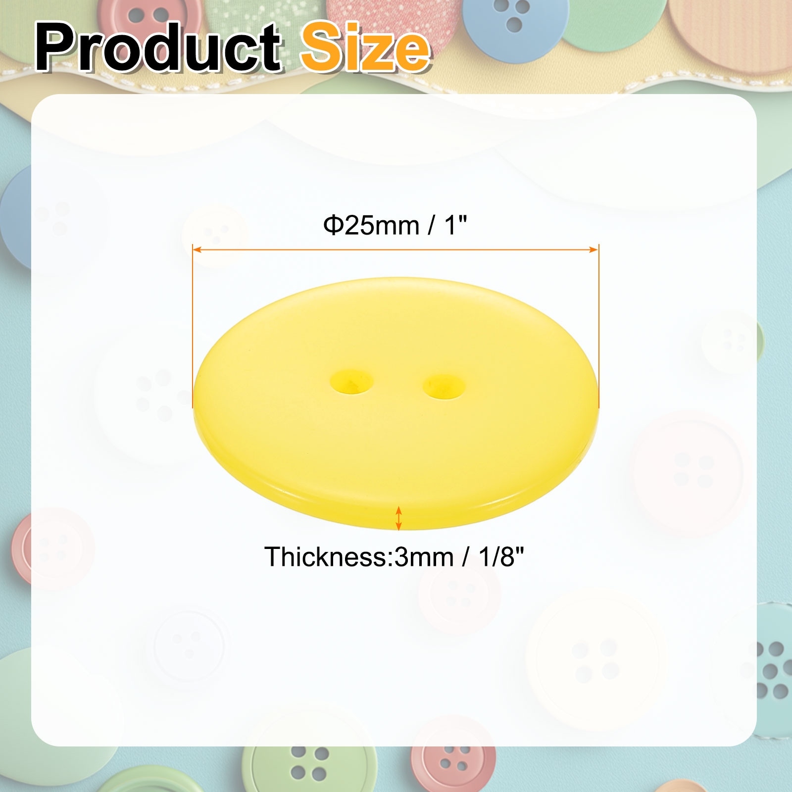 20pcs Resin Sewing Button, 2 Holes Round Craft Decorative Buttons for Coat, Clothes Holiday Decoration