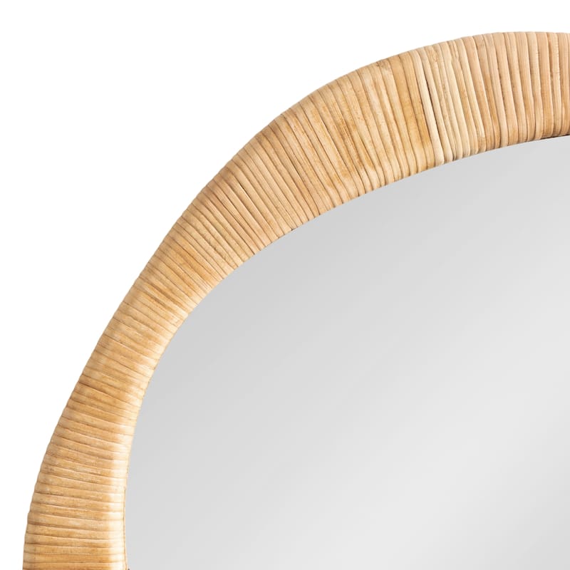Kate and Laurel Rahfy Rattan Irregular Round Wall Mirror - 26x26