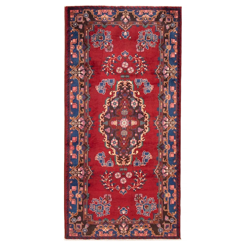 ECARPETGALLERY Hand-knotted Konya Anatolian Red Wool Rug - 5'0 x 9'10 - Dark Red - 5'0 x 9'10