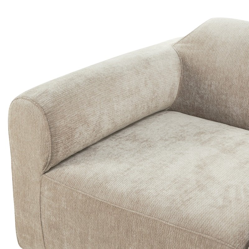 Christopher Knight Home - Modern Upholstered Curved Sectional Sofa with Deep Seat Ottoman