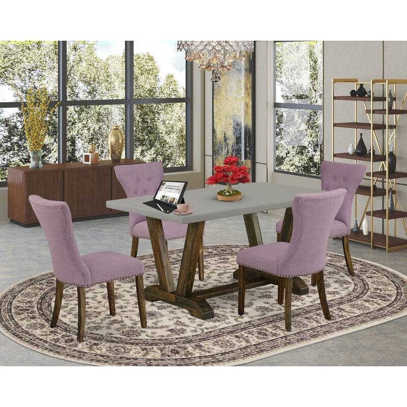 5 Piece Dining Set - Modern Dining Table with 4 Parson Chairs - Kitchen Table Set - 60
