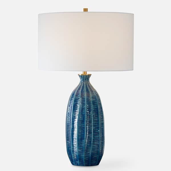 slide 2 of 7, Uttermost Bixby Blue Table Lamp - 28.75" H X 17" W X 17" D