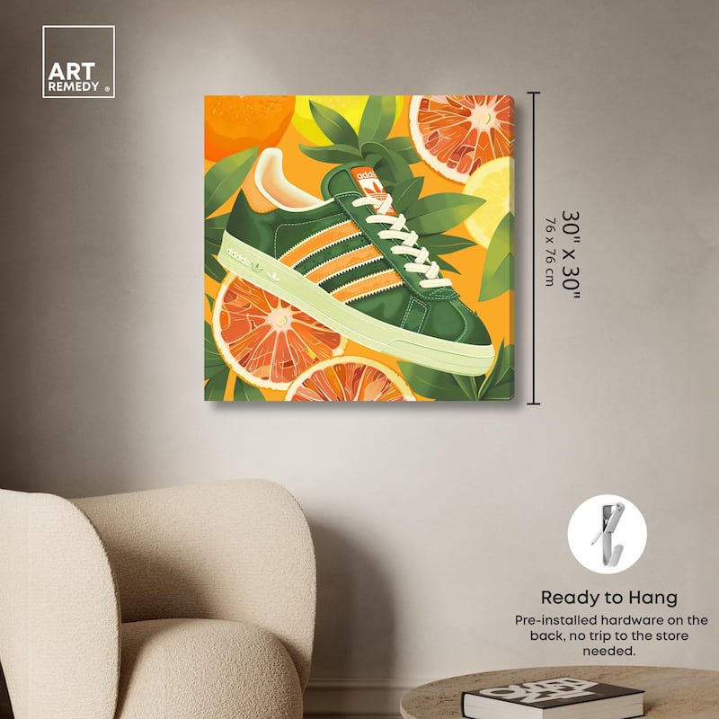 Citrus Sneaker Canvas by Art Remedy, Gallery Wrapped