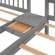 preview thumbnail 8 of 16, Full Over Twin & Twin Wood Triple Bunk Bed with Drawers and Guardrails, Gray