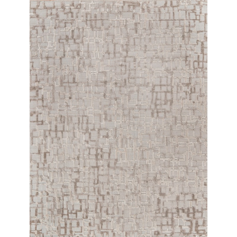 EXQUISITE RUGS Vista Hand-loomed Wool/Bamboo Silk Beige Area Rug.