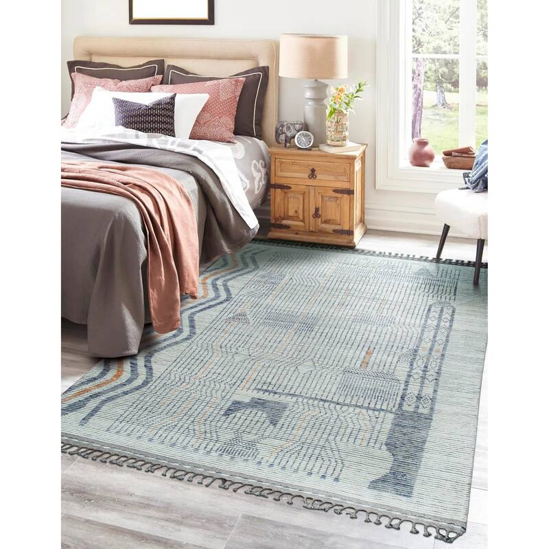 Home Decor Ivory Hand-Knotted Wool Contemporary Marrakech Handspun Area RugTimeless Elegance for Living Room, Bedroom, Office, o