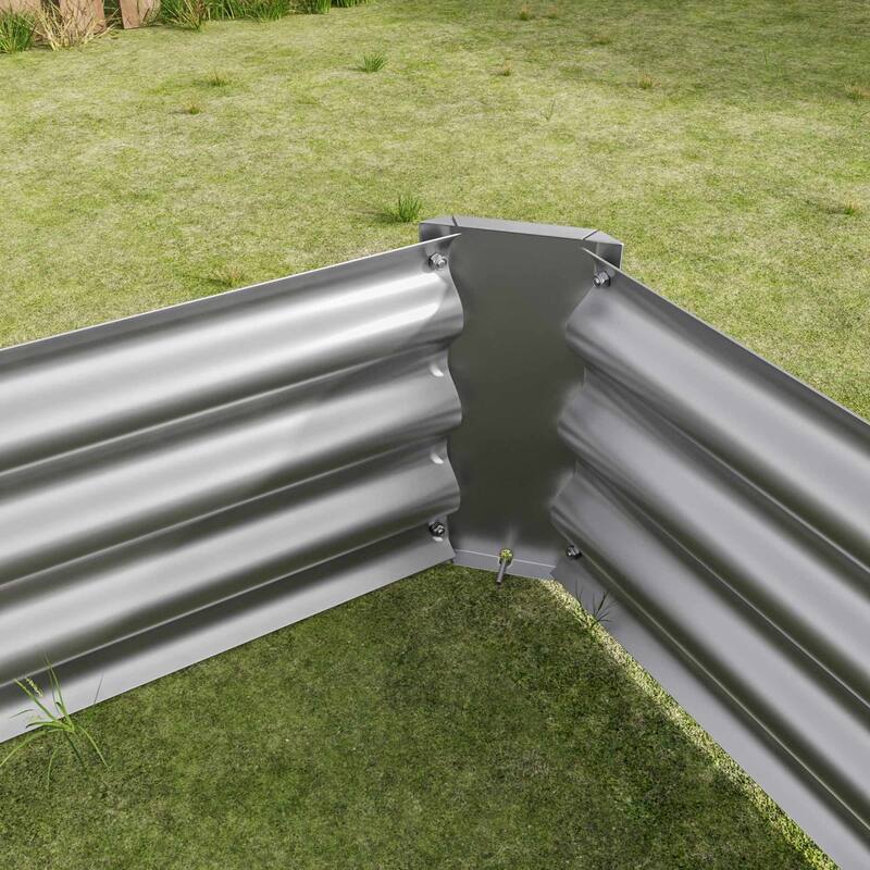 Large Galvanized Metal Raised Garden Bed Open Bottom Rust-Resistant