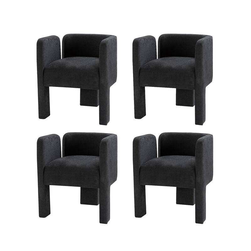 Friedrich Modern Left-facing Cutout Dining Chair with Three-legged Design Set Of 4 By HULALA HOME